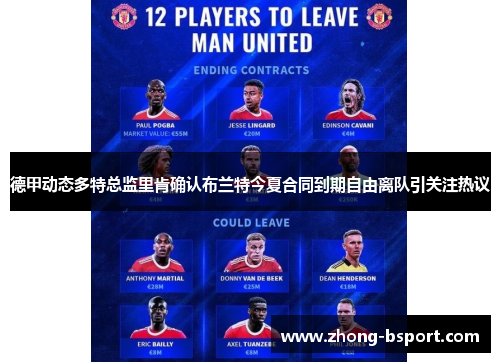 德甲动态多特总监里肯确认布兰特今夏合同到期自由离队引关注热议